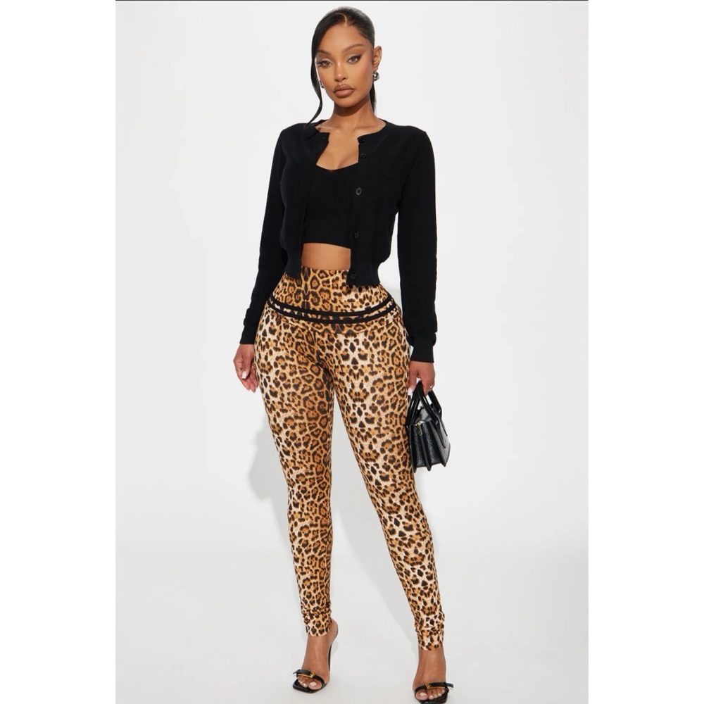 Brown and Black Leopard Print Leggings